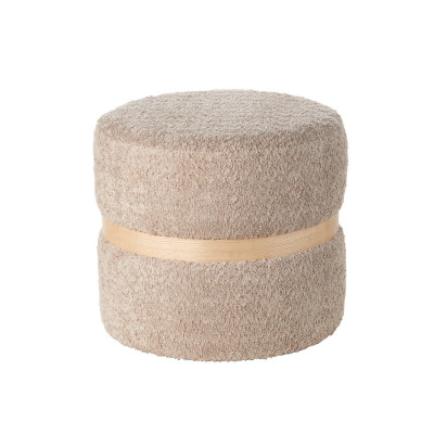  L'Oca Nera - Modello: Contemporaneo - Pouf con struttura in legno e rivestimento in tessuto dal design moderno - Colore: Beige - SKU: 1A138 