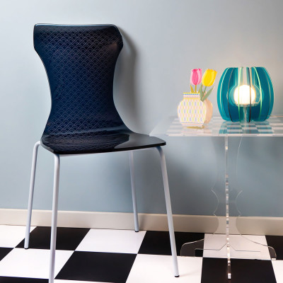  Vesta - Modello: Tokyo - Sedia moderna con struttura in metallo e seduta in plexiglass - SKU: 25018 