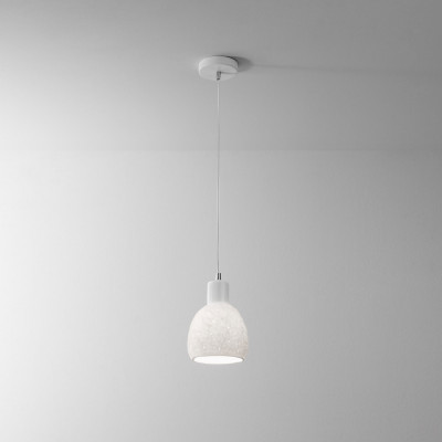  Fabas Luce - Marina - Lampada a sospensione moderna in metallo con paralume in ceramica - Colore: Bianco - 1 Lampadina E27 40W - IP20 - SKU: 3534-40-102 