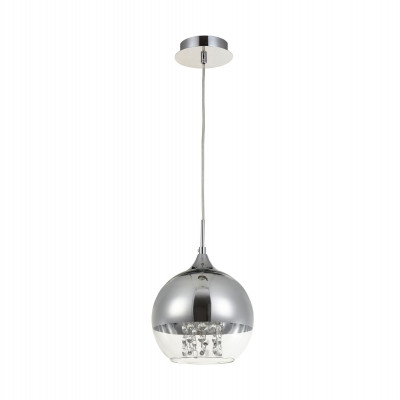  Maytoni - Fermi - Sospensione moderna con un pendente in cristallo collezione piccola - Colore: Nichel - 1 Lampadina E27 60W - IP20 - SKU: P140-PL-110-1-N 