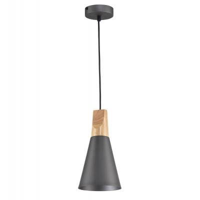  Maytoni - Bicones - Sospensione moderna con base in legno e diffusore in metallo piccola - 1 Lampadina E27 60W - IP20 - SKU: P359-PL-140 