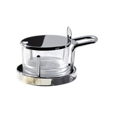  Alessi - Design By: Ettore Sottsass - Formaggiera/Zuccheriera in vetro con coperchio - Colore: Acciaio - SKU: 5071 - Codice EAN: 8003299009022 