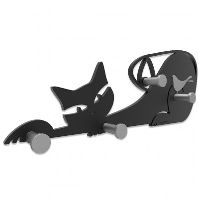  CalleaDesign - Modello: Gatto - Appendiabiti da parete in legno per cameretta - SKU: 53-13-1 