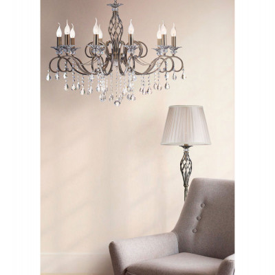  Maytoni - Modello: Grace - Lampadario classico a 10 braccia con pendenti in cristallo e stuttura in metallo - Colore: Ottone - Attacco Lampadina: E14 - 10 Lampadine - Watt 60W - Dimmerabile: NO - Grado di Protezione: IP20 - SKU: RC247-PL-10-R - Codice EAN: 4251110017730 
