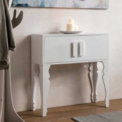  Brandani - Consolle da parete in legno con 2 ante dallo stile classico - Colore: Bianco - SKU: B57533 