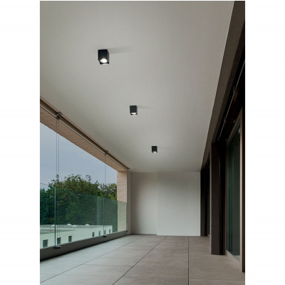  Perenz - Modello: Brick - Plafoniera per interni in alluminio verniciato con diffusore in vetro - Attacco Lampadina: GU10 - 1 Lampadina - Watt 35W - Dimmerabile: NO - Grado di Protezione: IP54 - Classe Energetica: A++ - SKU: 6117 