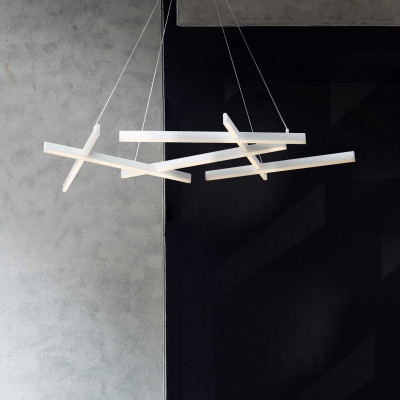  Maytoni - Line - Sospensione moderna a led per salotto o ufficio - 1 Lampadina Led Integrato 75W - Lumen 2600 - Gradi Kelvin 3000k Luce Calda - IP20 - SKU: MOD016PL-L75 