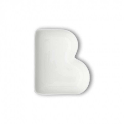  Brandani - Modello: Lettere - Antipastiera in porcellana con lettera B - Colore: Bianco - SKU: B82451 - Codice EAN: 8029722824512 