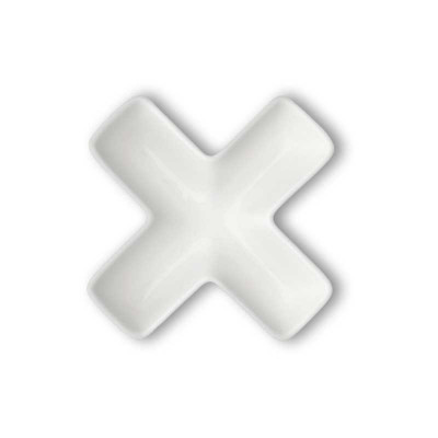  Brandani - Modello: Lettere - Antipastiera in porcellana con lettera X - Colore: Bianco - SKU: B82473 - Codice EAN: 8029722824734 