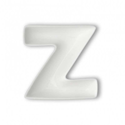  Brandani - Modello: Lettere - Antipastiera in porcellana con lettera Z - Colore: Bianco - SKU: B82475 - Codice EAN: 8029722824758 