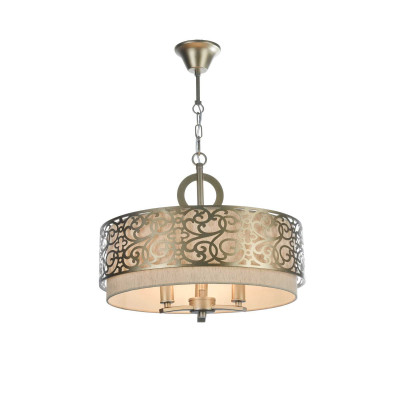  Maytoni - Modello: Venera - Lampadario classico con struttura in metallo e paralume in tessuto - Colore: Ottone - Attacco Lampadina: E14 - 3 Lampadine - Watt 40W - Dimmerabile: NO - Grado di Protezione: IP20 - SKU: H260-03-N - Codice EAN: 4260361987143 