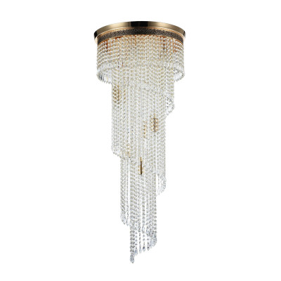  Maytoni - Modello: Cascade - Lampadario classico in metallo e pendenti in cristallo Cascade versione grande - Colore: Oro - Attacco Lampadina: E14 - 12 Lampadine - Watt 60W - Dimmerabile: NO - Grado di Protezione: IP20 - SKU: DIA522-CL-12-G - Codice EAN: 4251110018973 