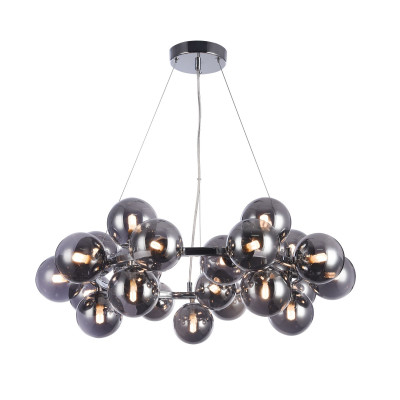  Maytoni - Dallas - Sospensione moderna con struttura in metallo cromato diffusori in vetro - Colore: Cromato - 25 Lampadine G9 28W - IP20 - SKU: MOD548PL-25CH 