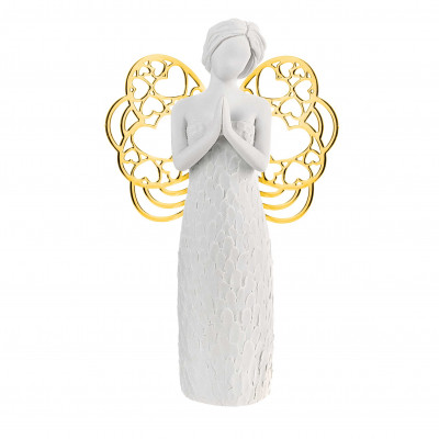  Bongelli Preziosi - Bomboniera Comunione - Scultura con angelo che prega con ali in dorate - Colore: Oro - SKU: ME1650/1OR - Codice EAN: 1234567008837 