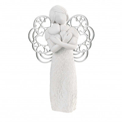  Bongelli Preziosi - Bomboniera Comunione - Scultura con angelo che abbracia dei cuori - SKU: ME1652/1 - Codice EAN: 1234567008875 