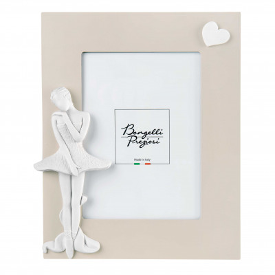  Bongelli Preziosi - Bomboniera Vari Eventi - Portafoto da tavolo in legno con ballerina - Colore: Avorio - SKU: ME1762 