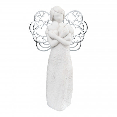  Bongelli Preziosi - Bomboniera Comunione - Scultura grande Angelo che abbraccio cuori - SKU: ME1652/2 - Codice EAN: 1234567008899 