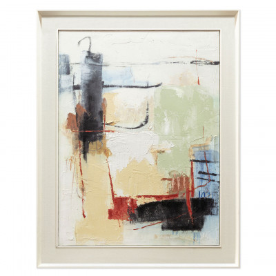  Agave - Quadro astratto con cornice dipinto a mano su tela di cotone Soul 114x144 - SKU: AG170330 