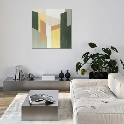  Agave - Quadro astratto dipinto a mano su tela di cotone Arras 100x100 - SKU: AG170339 