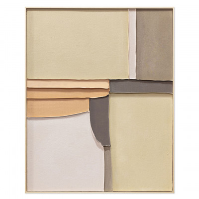  Agave - Quadro astratto dipinto a mano su tela di cotone con cornice Apricot 80x100 - SKU: AG170334 