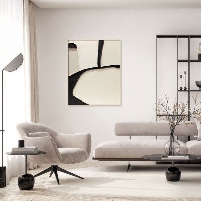  Agave - Quadro astratto dipinto a mano su tela di cotone con cornice Slipper 80x100 - SKU: AG170353 