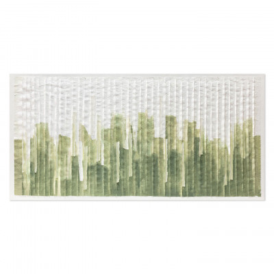  Agave - Quadro astratto dipinto a mano su tela di cotone Green Chart 140x70 - SKU: AG170333 
