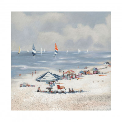  Agave - Quadro moderno dipinto a mano ritratto paesaggistico marino "Windy Beach" 80x80 - Tema Quadro: Array - Realizzazione Quadro: Dipinti su Tela - SKU: AG140213 