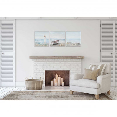  Agave - Quadro moderno marino su tela 30x30 Sea Landscape set 3pz - Tema Quadro: Marini - Realizzazione Quadro: Dipinti su Tela - SKU: AG090016 - Codice EAN: 1234567020754 