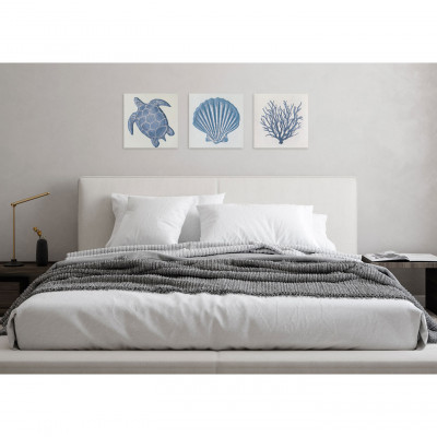  Agave - Set 3 pezzi quadro moderno dipinto a mano in stile marino "Sea Life" 30x30 - Tema Quadro: Marini - Realizzazione Quadro: Dipinti su Tela - SKU: AG140205 