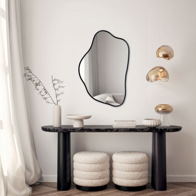  Agave - Specchio da parete dal design moderno Zoe 60x90 - Colore: Nero - SKU: MR0028 