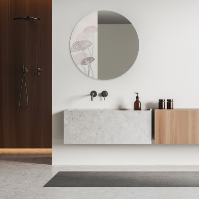  Agave - Specchio da parete rotondo dal design moderno "Ginkgo" - SKU: MR0011 