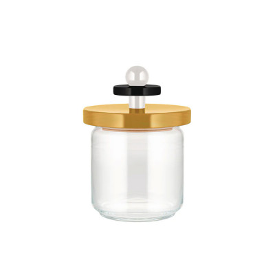  Alessi - Modello: Values Collection - Barattolo in vetro con coperchio in legno - Colore: Giallo - SKU: ES16/75-1 - Codice EAN: 8003299455386 