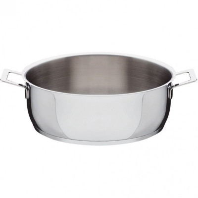  Alessi - Modello: Pots & Pans - Design By: Jasper Morrison - Casseruola Bassa 28" - Colore: Acciaio - SKU: AJM102/28 - Codice EAN: 8003299924219 