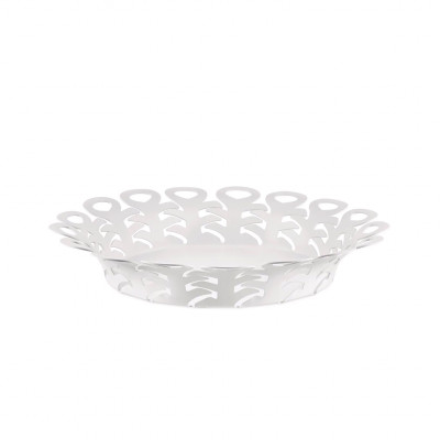  Alessi - Modello: Vimini - Design By: Boucquillon & Maaoui - Cestino grande in acciaio dal design moderno - Colore: Bianco - SKU: BM21/25W - Codice EAN: 8003299488797 