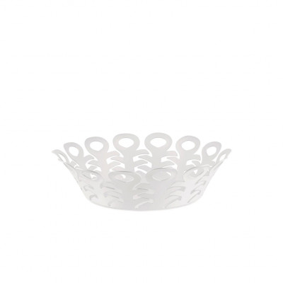  Alessi - Modello: Vimini - Design By: Boucquillon & Maaoui - Cestino piccolo in acciaio dal design moderno - Colore: Bianco - SKU: BM21/21W - Codice EAN: 8003299488780 