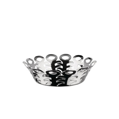  Alessi - Modello: Vimini - Design By: Boucquillon & Maaoui - Cestino piccolo in acciaio lucido dal design moderno - Colore: Acciaio - SKU: BM21/21 - Codice EAN: 8003299488766 