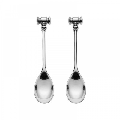  Alessi - Modello: Dressed - Design By: Marcel Wanders - Cucchiaini a Martelletto Set 2pz - Colore: Acciaio - SKU: MW20S2 - Codice EAN: 8003299381999 