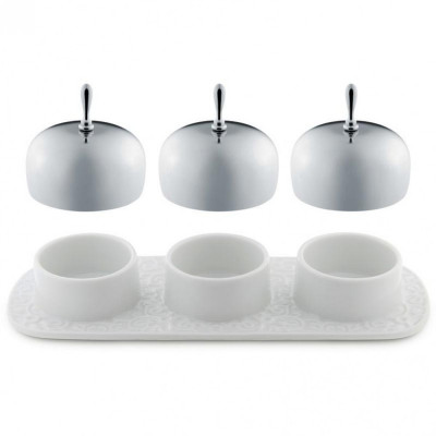  Alessi - Modello: Dressed - Design By: Marcel Wanders - Marmellatiera - Colore: Bianco - SKU: MW15 - Codice EAN: 8003299383238 