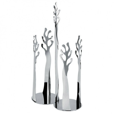  Alessi - Modello: Mediterraneo - Design By: LPWK, Emma Silvestris - Portabicchieri in acciaio per bicchieri di plastica - Colore: Acciaio - SKU: ESI19 - Codice EAN: 8003299951840 