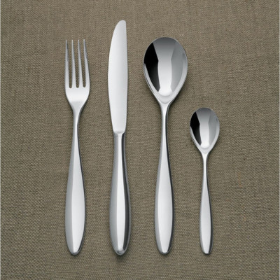  Alessi - Modello: Mami - Design By: Stefano Giovannoni - Servizio Posate Set 24pz Monoblocco - Colore: Acciaio - SKU: SG38S24M - Codice EAN: 8003299956913 