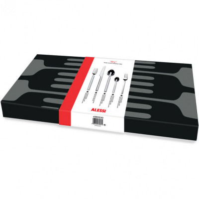  Alessi - Modello: Dry - Design By: Achille Castiglioni - Servizio Posate Set 30pz - Colore: Acciaio - SKU: 4180S30 - Codice EAN: 8003299358571 