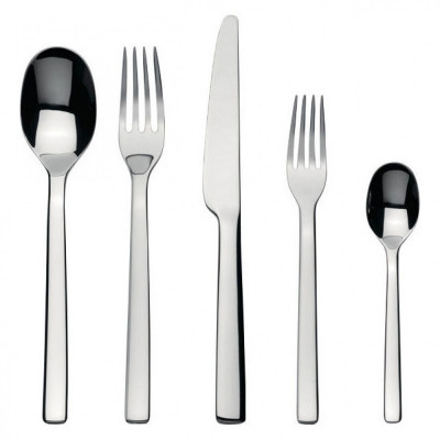  Alessi - Modello: Ovale - Design By: Ronan & Erwan Bouroullec - Servizio Posate Set 5pz - Colore: Acciaio - SKU: REB09S5 - Codice EAN: 8003299343423 