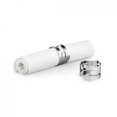  Alessi - Modello: Barkring - Set 2 pezzi Fermatovaglioli in acciaio lucido dal design moderno Barkring - Colore: Acciaio - SKU: BM17S2 - Codice EAN: 8003299461264 