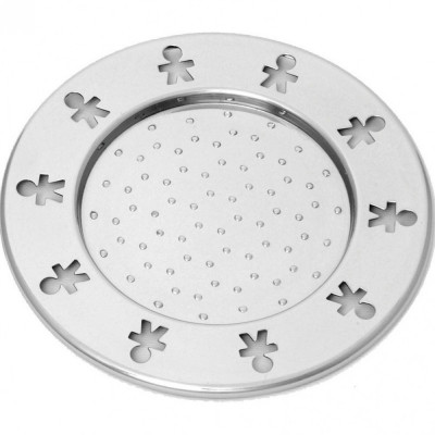  Alessi - Modello: Girotondo - Design By: King-Kong - Sottobicchiere Set 4pz - Colore: Acciaio - SKU: AKK80/13 - Codice EAN: 8003299311736 