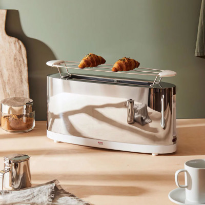  Alessi - Design By: Stefano Giovannoni - Tostapane con griglia scaldabrioche - Colore: Bianco - SKU: SG68W - Codice EAN: 8003299918010 