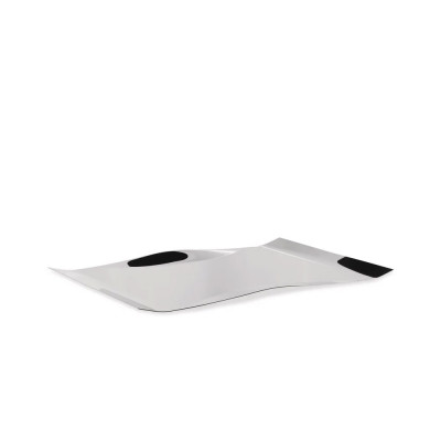  Alessi - Design By: Doriana e Massimiliano Fuksas - Vassoio rettangolare Mao-Mao - Colore: Acciaio - SKU: FM05/55 - Codice EAN: 8003299918126 