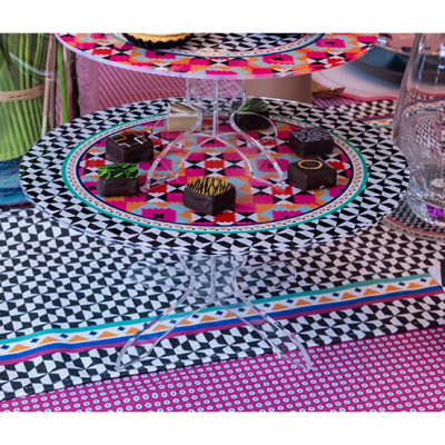  Vesta - Modello: Decor - Alzata per dolci grande dal design moderno in plexiglass decoro Ethnic - SKU: 04223D49 - Codice EAN: 8059692103881 