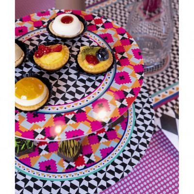  Vesta - Modello: Decor - Alzata per dolci piccola in plexiglass dal design moderno decoro Ethnic - SKU: 04224D49 - Codice EAN: 8059692103935 