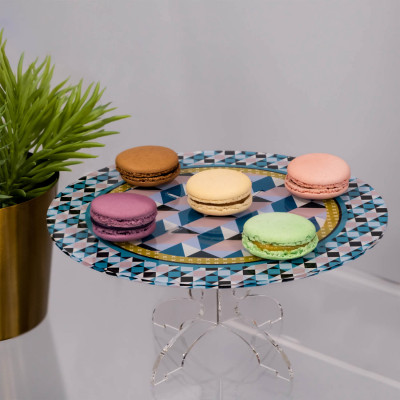  Vesta - Modello: Decor - Alzata per dolci piccola in plexiglass dal design moderno decoro Modern - Colore: Multicolore - SKU: 04224D46 - Codice EAN: 8059692103904 