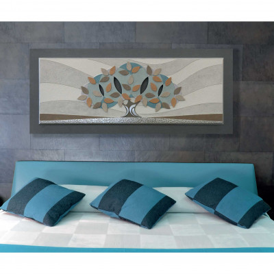  Artitalia - Quadro in rilievo contemporaneo con decori in resina e foglia argento 155x65 - Tema Quadro: Array - Realizzazione Quadro: Pannelli in Legno - SKU: PD1058 - Codice EAN: 1234567149554 
